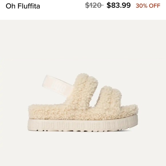 UGG Fluffy Cream Slides - Picture 3 of 11